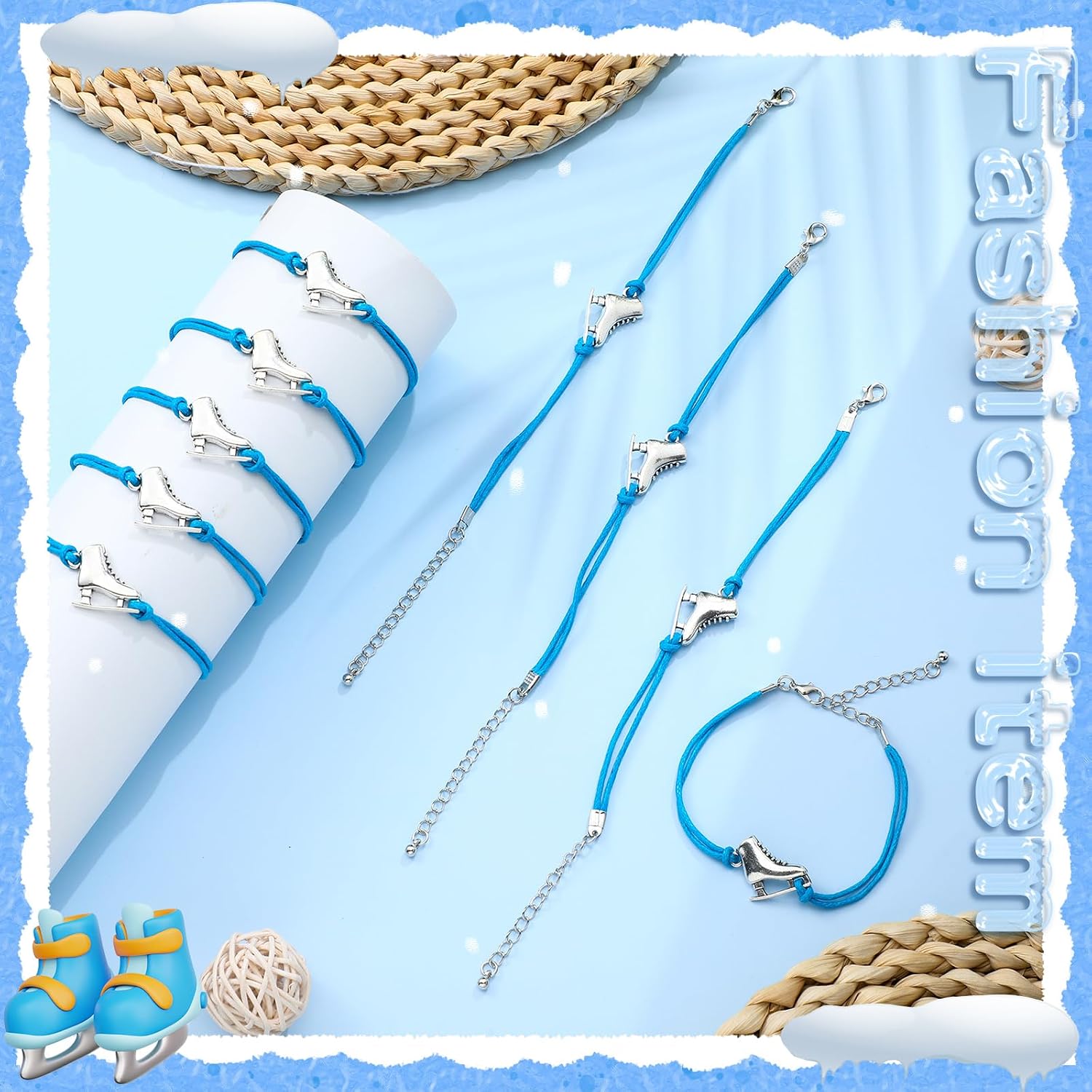 Funtery 24 pulseras de patinaje sobre hielo, regalos de fiesta, pat...