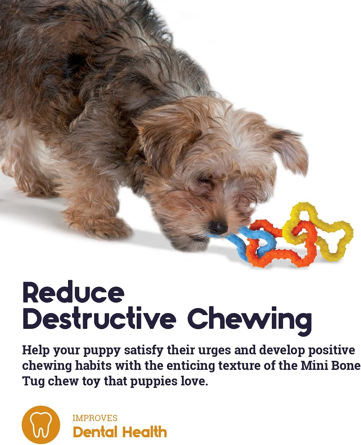 Petstages Mini juguete masticable para cachorros con forma de hueso