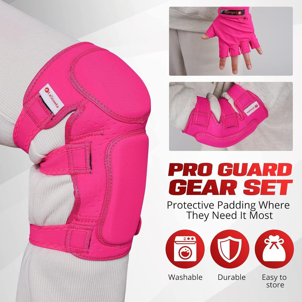 LaScoota Juego de rodilleras y coderas para niños | Guantes protect...