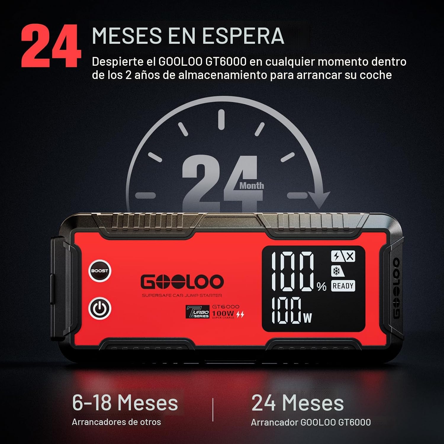 GOOLOO Arrancador de coche GT6000 de 6000 A con carga rápida bidire...