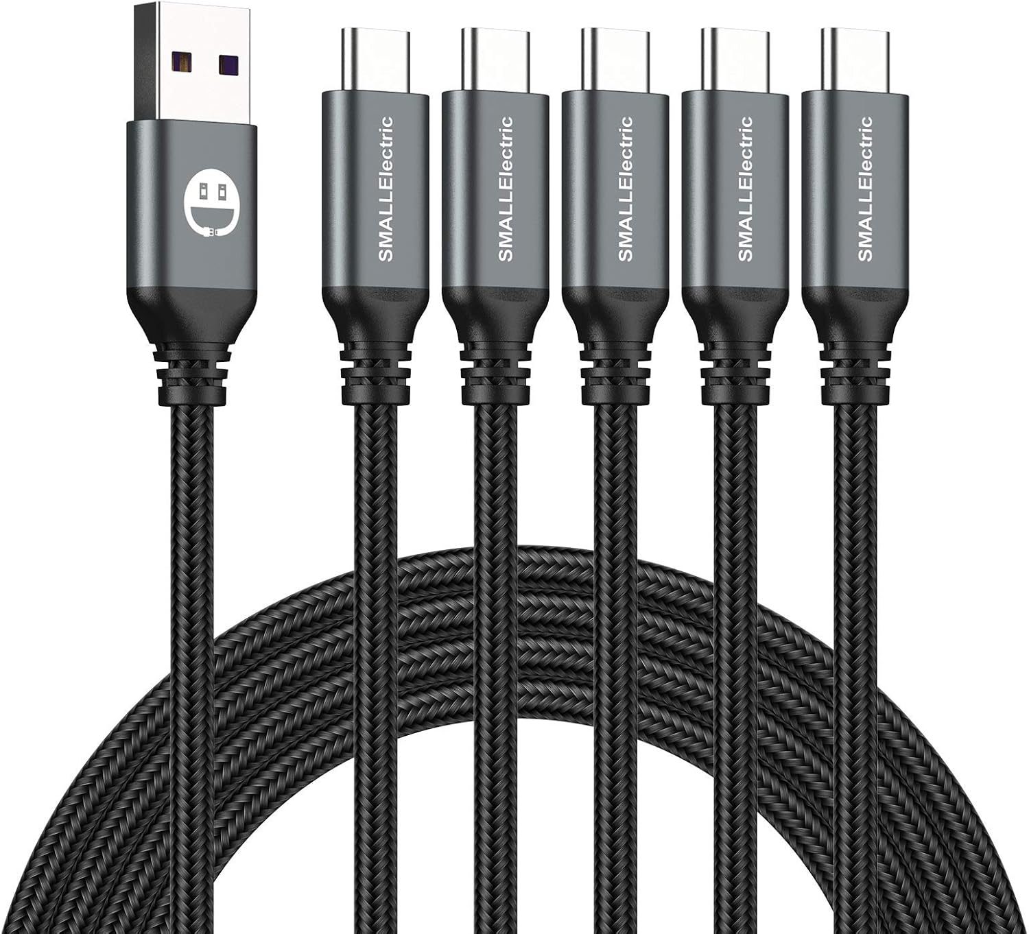 Paquete de 5 cables USB C de 10 pies, USB A a USB-C de 10 pies tipo...