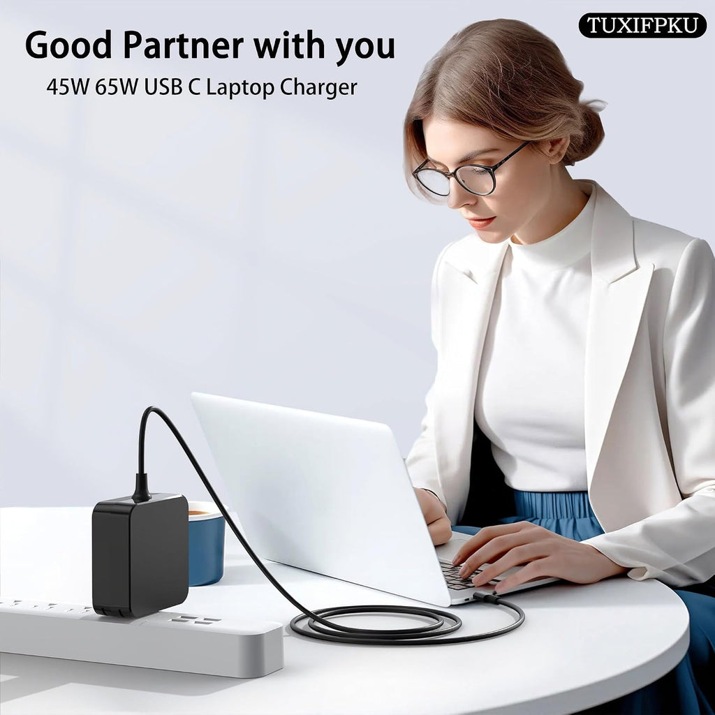TUXIFPKU Adaptador de corriente USB C de 65 W, cargador rápido de p...