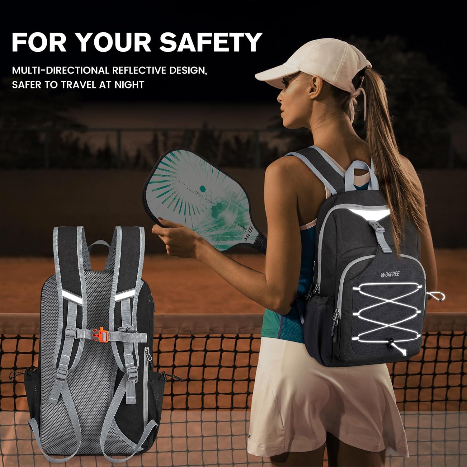 G4Free Bolsa de pickleball para mujeres y hombres, bolsa de pádel p...