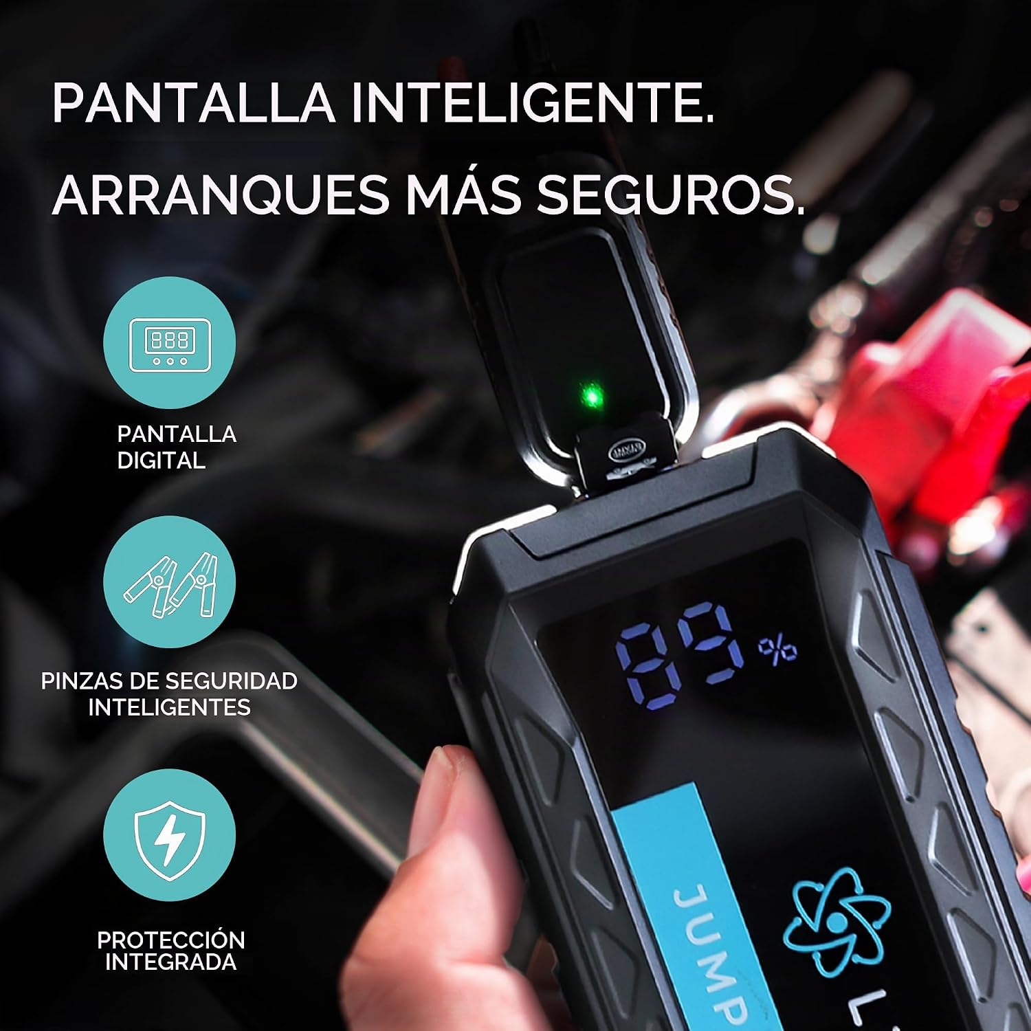 Lectron Arrancador de batería de automóvil de 4000 A, paquete de re...