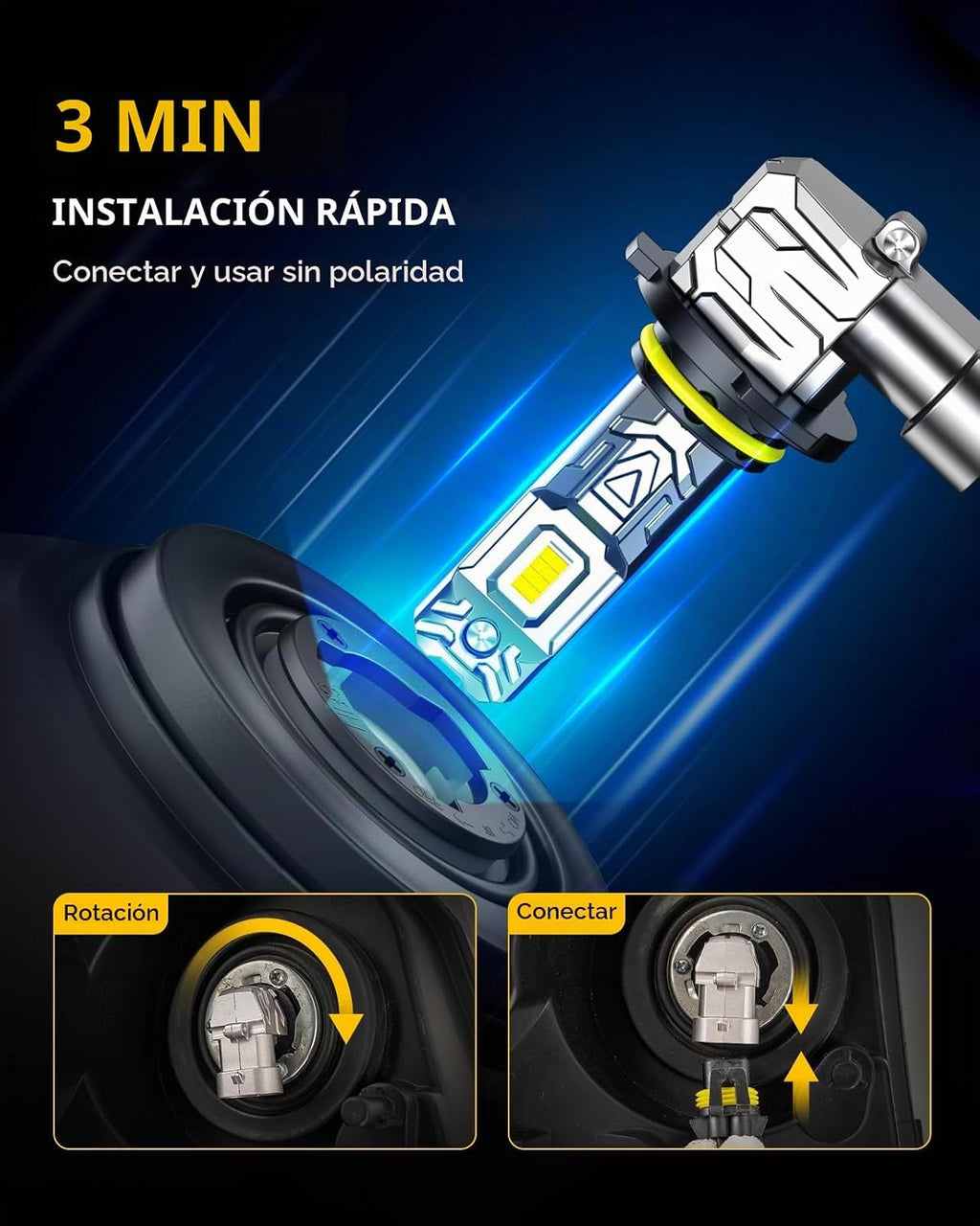 ZonCar Bombillas 9005, 8 luces ultra brillantes HB3 9005, bombillas...