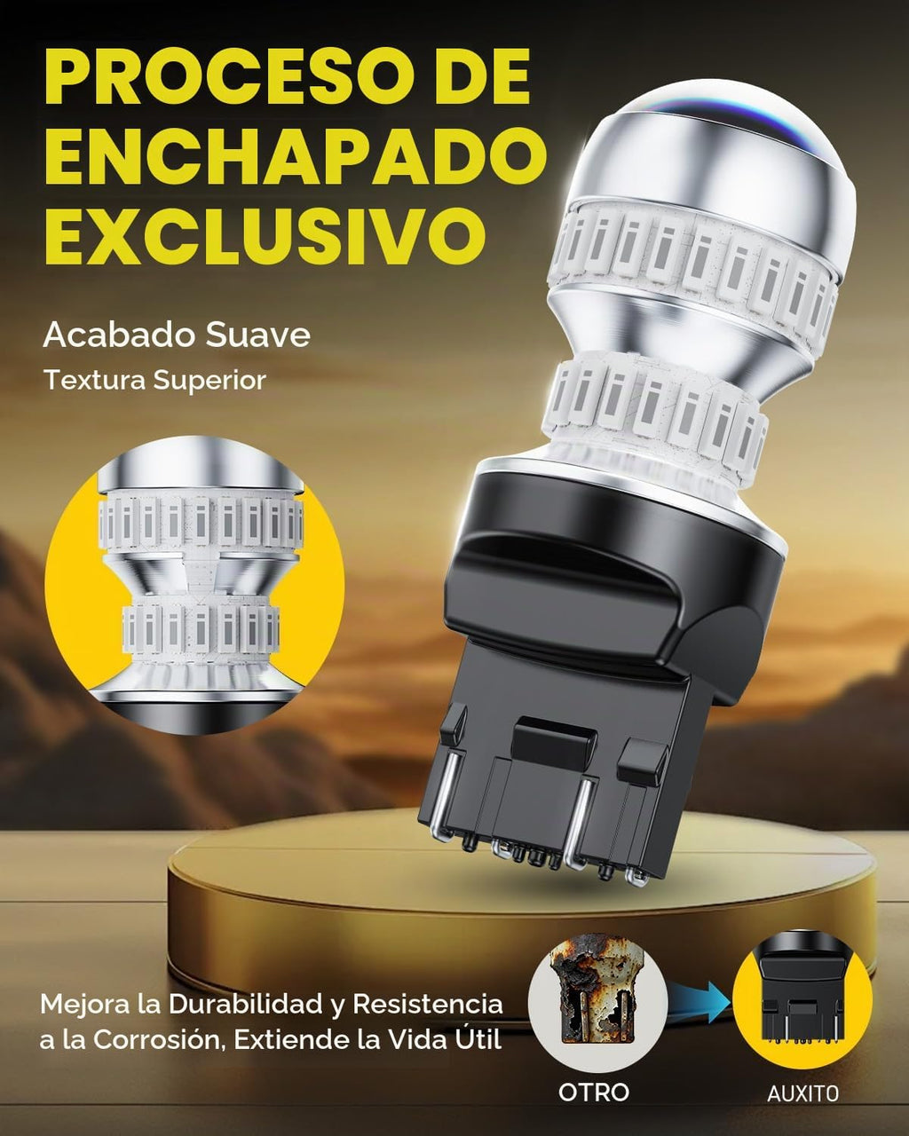 AUXITO Bombilla LED roja 7440 7443 mejorada para luces traseras, lu...