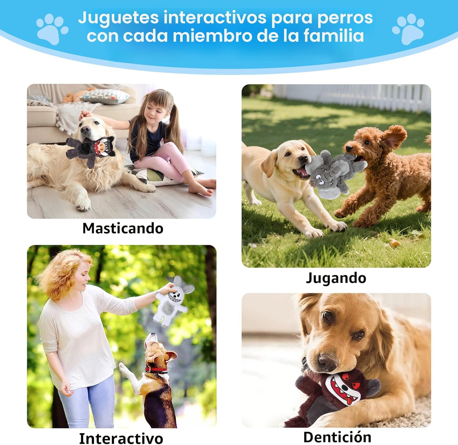 Bzonsmart Paquete de 5 Juguetes Chirriantes para Perros. Juguetes d...