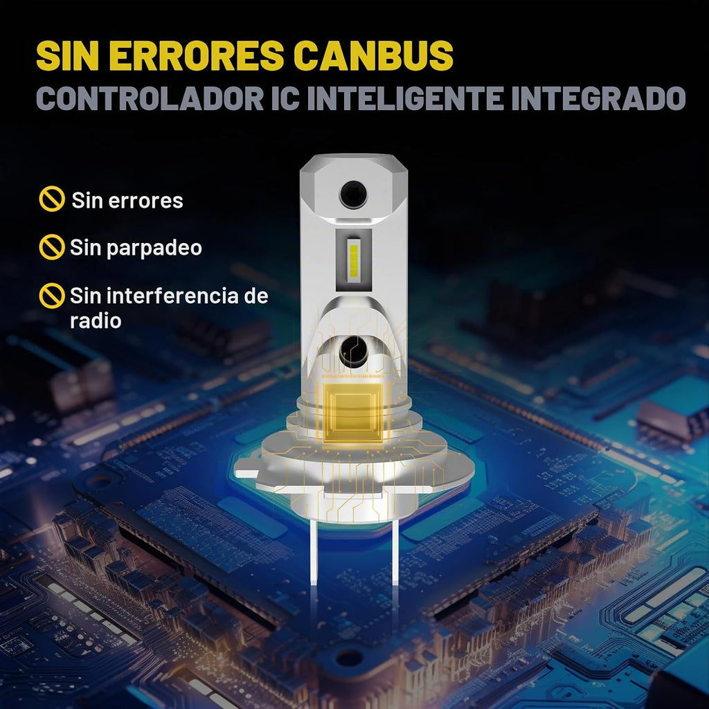 AHOBXD Bombillas H7 Super Brillantes Blancas 6500K Mejora 600% 3000...