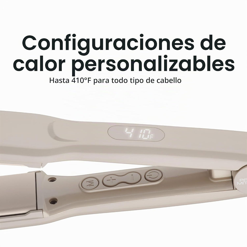 Plancha alisadora de cerámica Paul Mitchell Smooth+, ajustes de cal...
