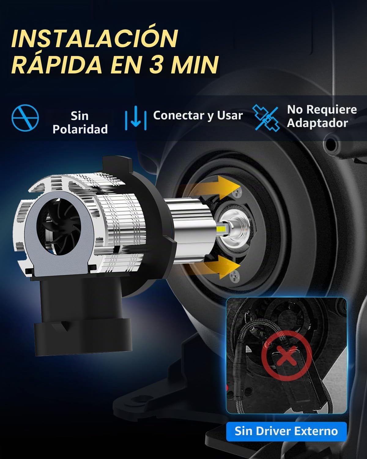 TechWizHub Bombillas LED 9006\/HB4, Upgrad, 800% brillante, 30000 l...