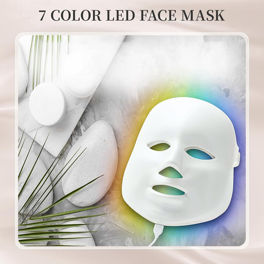 SDKWDH Máscara facial LED terapia de luz, máscara de terapia de luz...