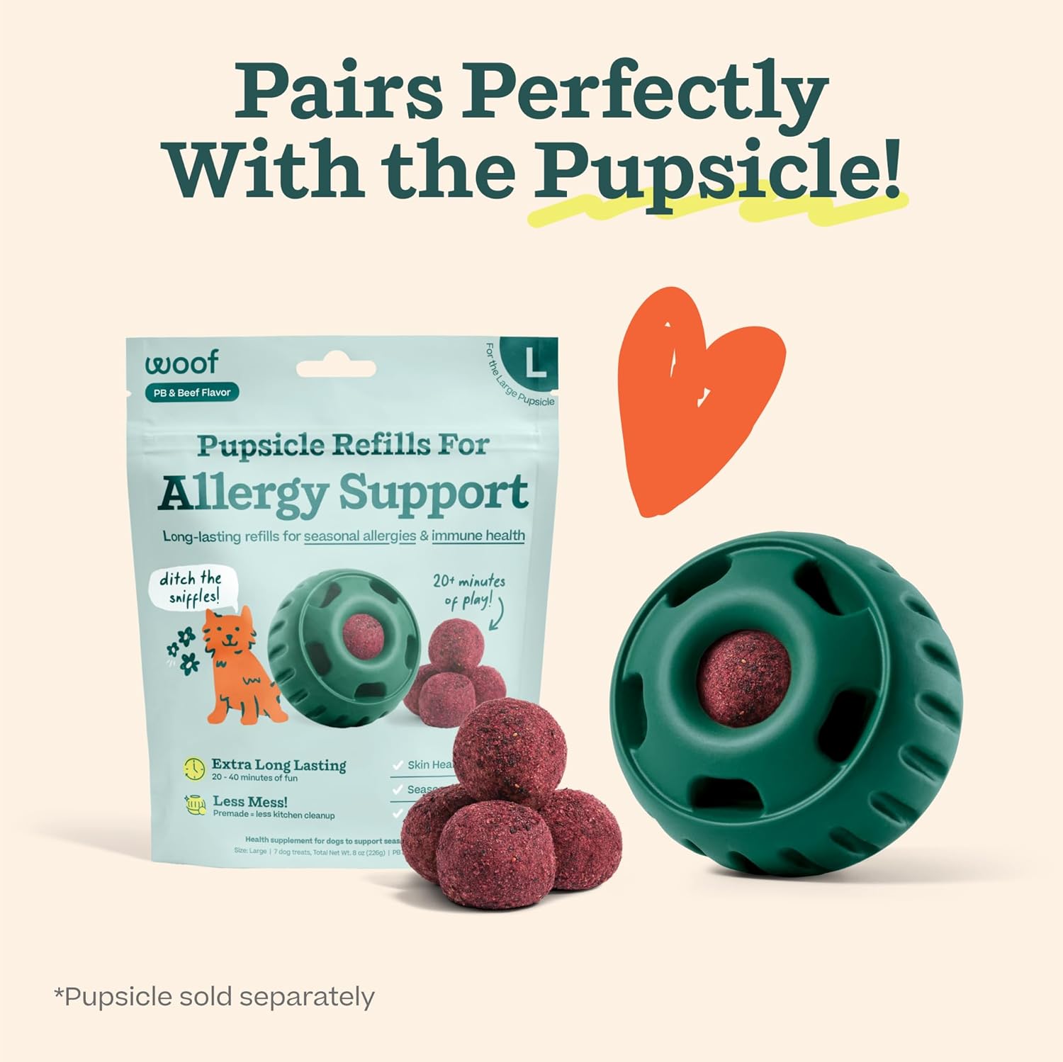 Woof Pupsicle - Paletas de repuesto para apoyo alérgico para perros...