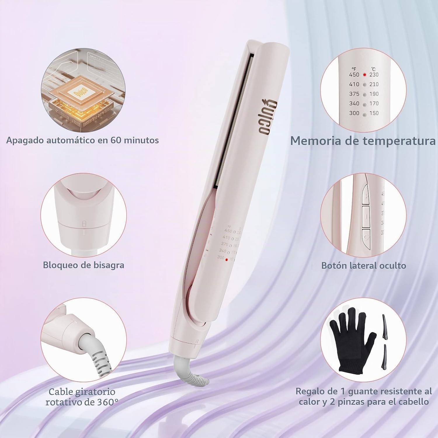 Quico - Plancha de pelo de doble voltaje de 100-240 V | Plancha ali...