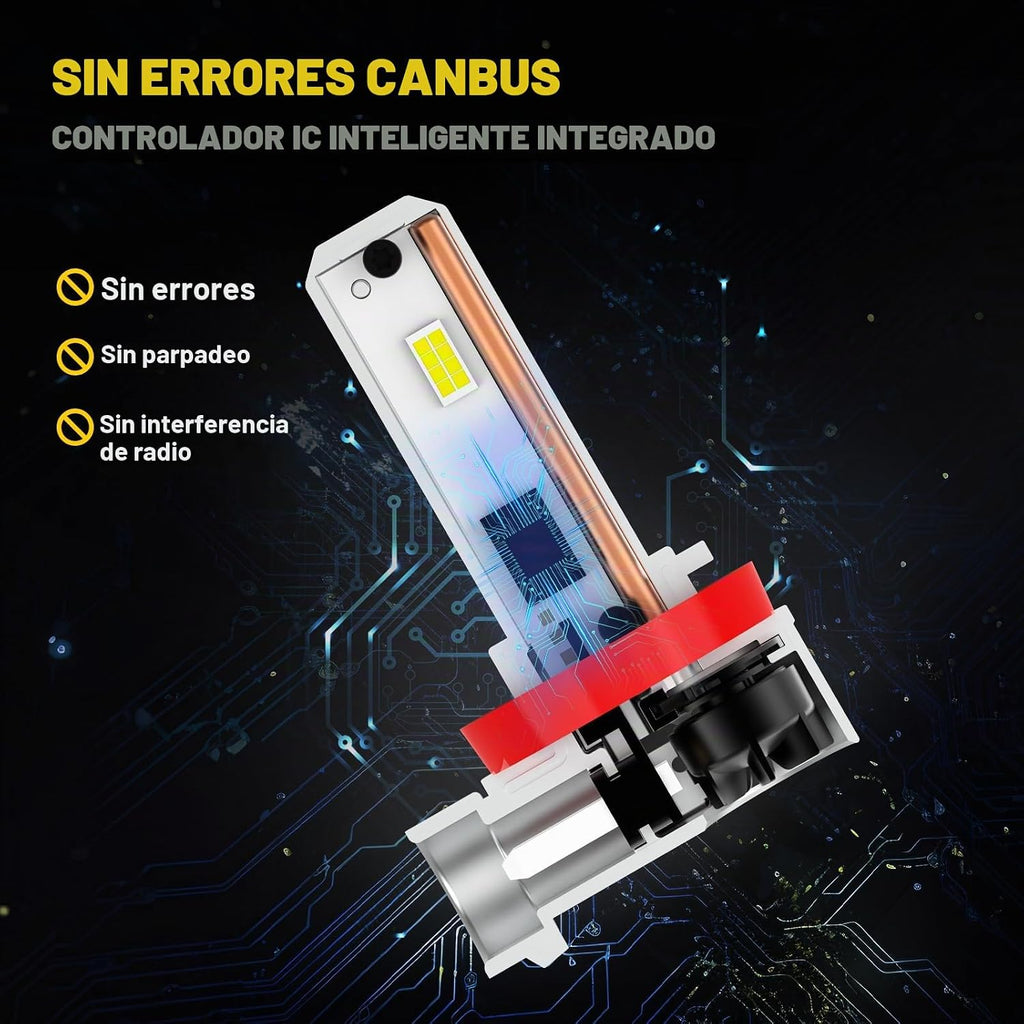 AHOBXD Bombillas LED H11, bombillas H8 H9 H16 mejoradas 900% de bri...