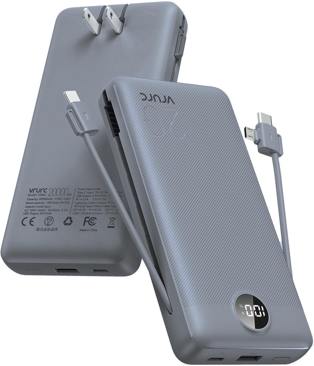 Cargador Portátil Power Bank 20000mAh, VRURC 22.5W Power Bank de Ca...