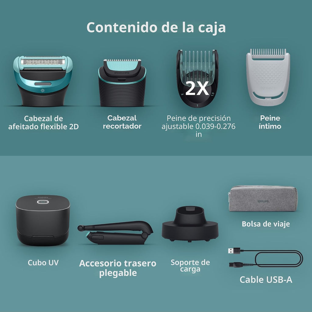 Philips Norelco Afeitadora corporal de la serie 9000, recortador de...