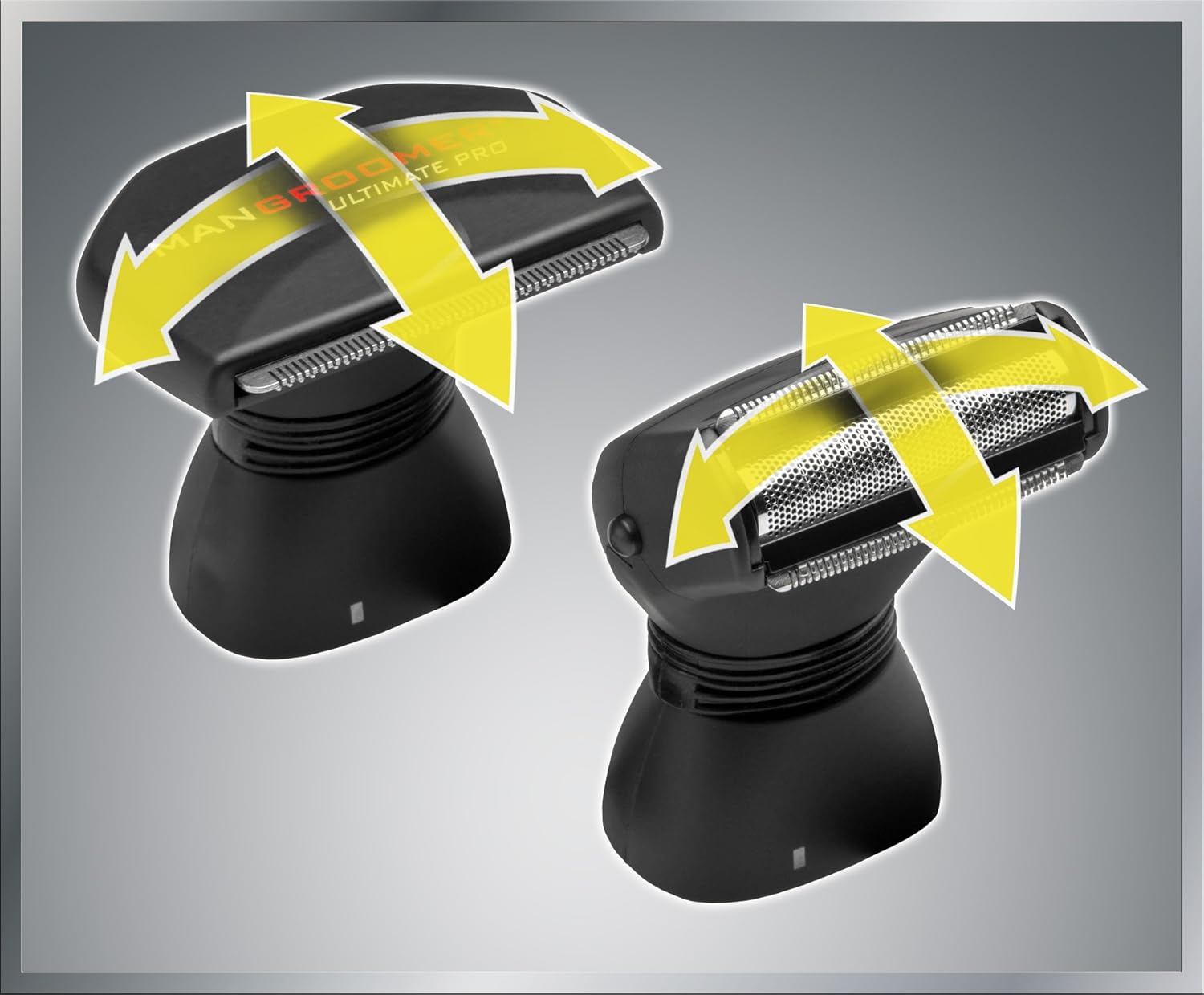 Mangroomer Ultimate Pro Back Shaver con asa 2 cabezas de shock abso...