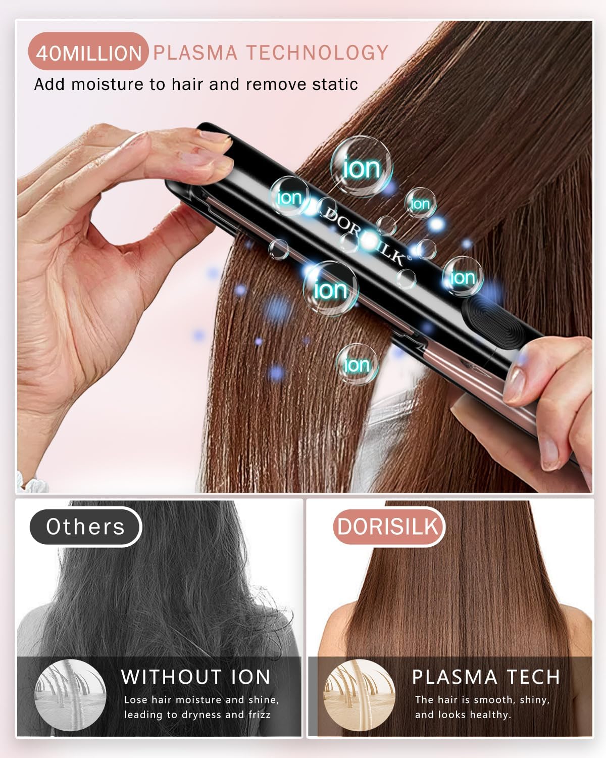 DORISILK Plancha de pelo profesional de alta temperatura de 500 gra...
