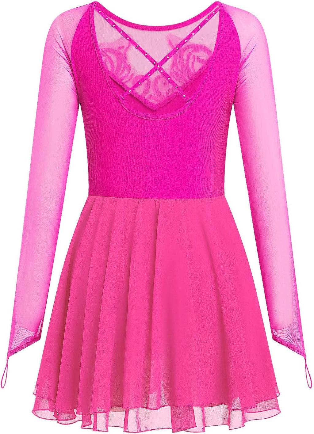 Vestido de patinaje artístico para mujer, diseño de mariposa, lente...