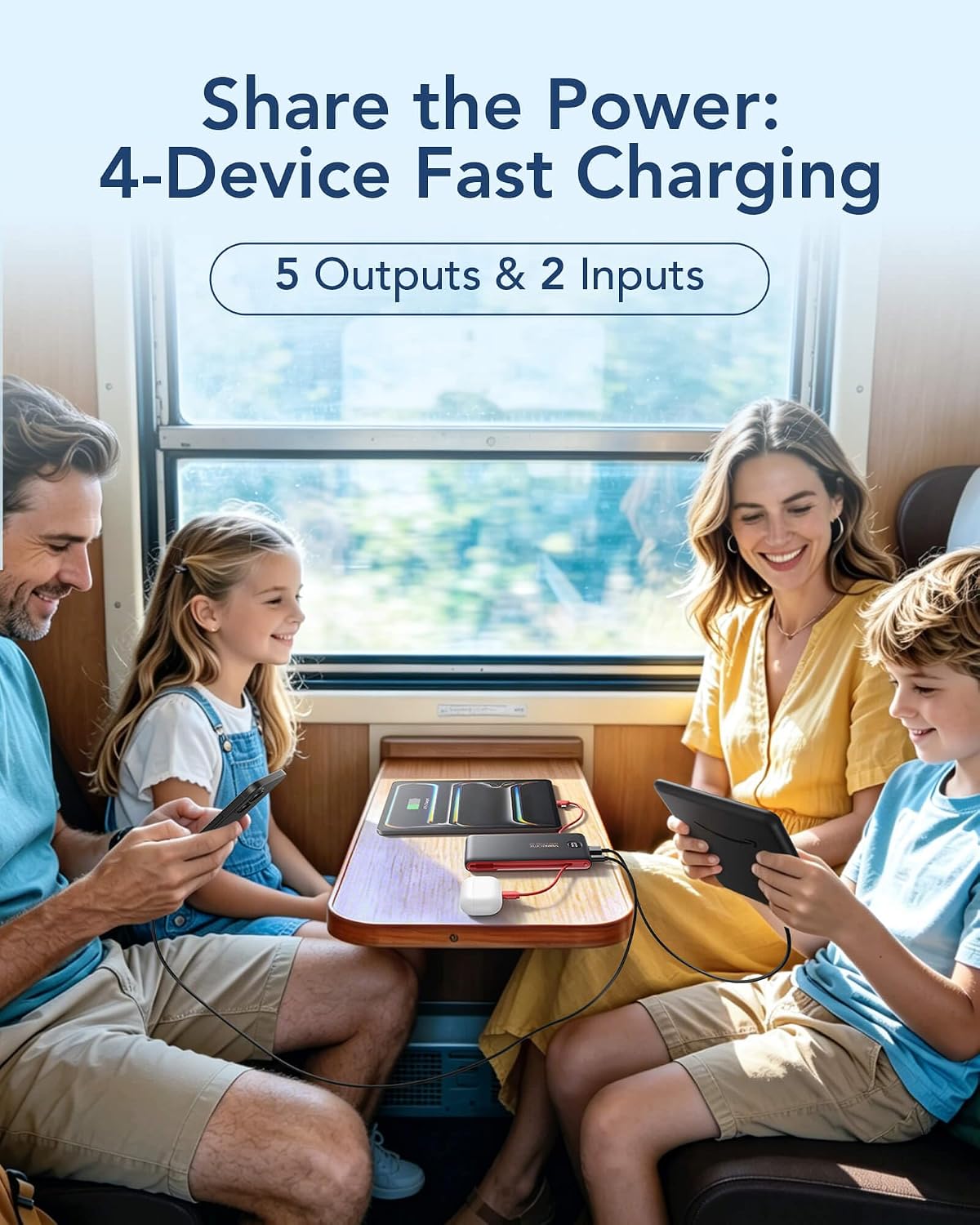 VEEKTOMX Cargador portátil con cables integrados de 10000 mAh, banc...