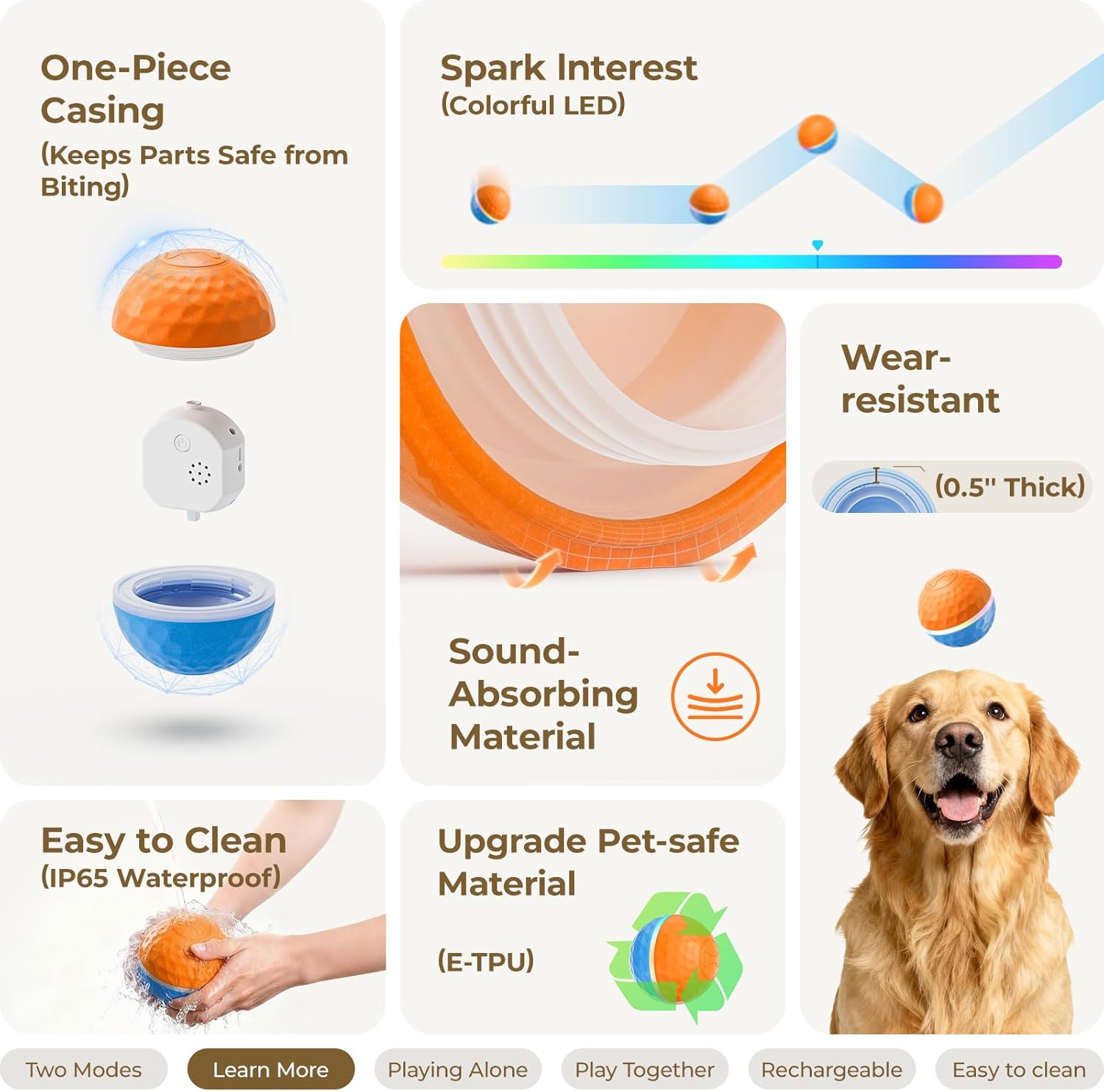 Apasiri Juguetes interactivos para perros: bola de perro temblorosa...