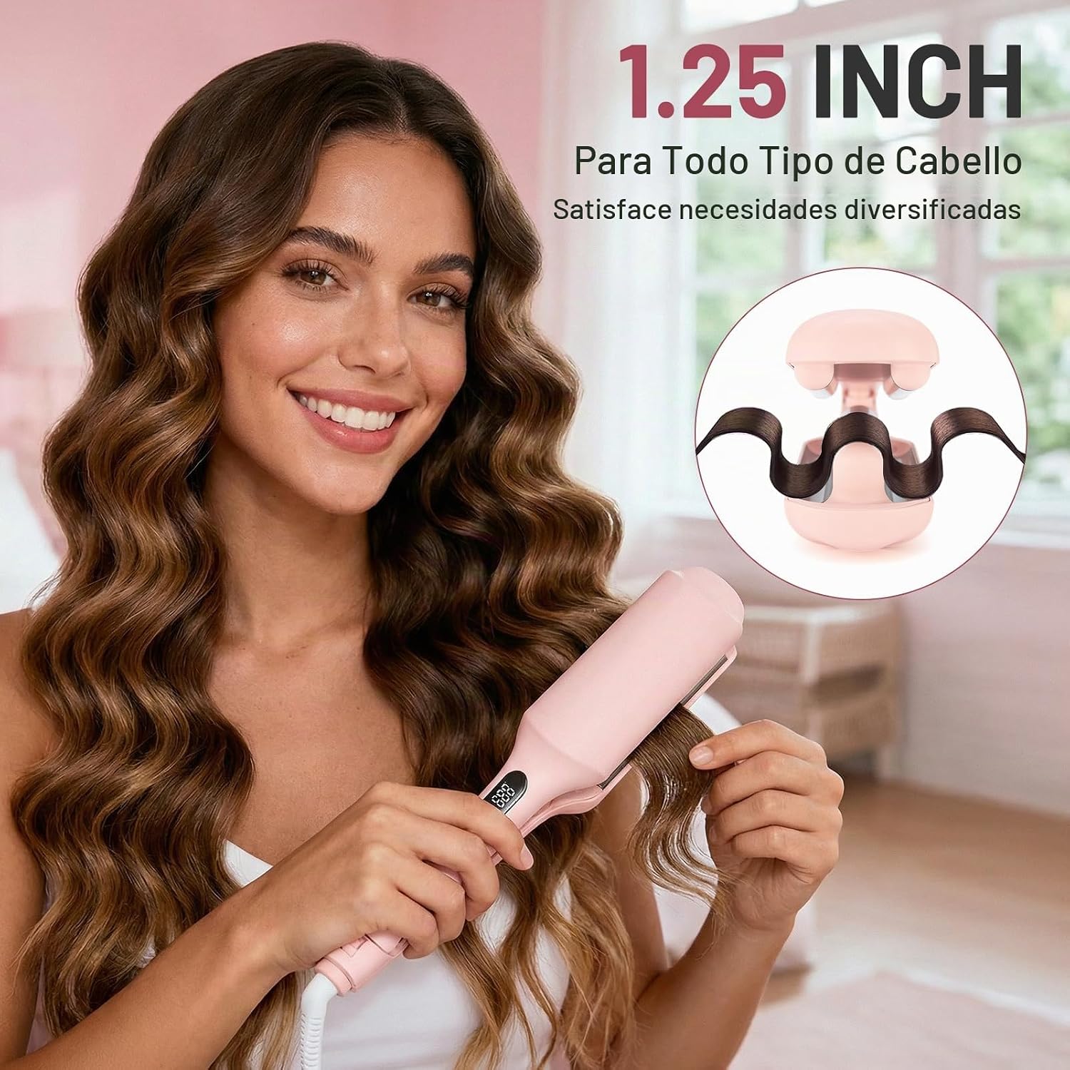 Tieumioe Beach Waver - Plancha rizadora para mujer de 1.25 pulgadas...