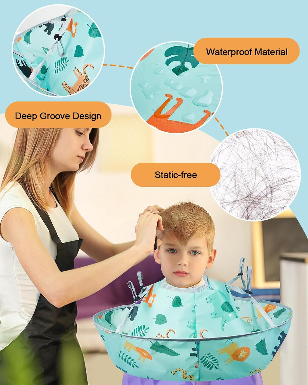 Lictin Capas de corte de pelo para niños \u2013 Capa de corte de pe...