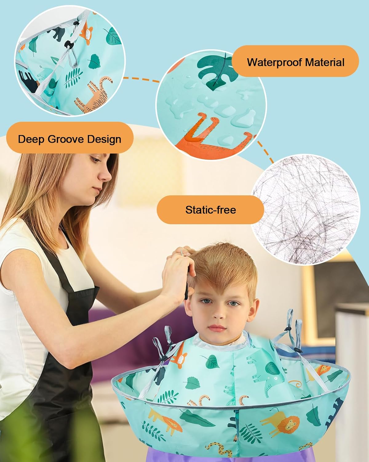 Lictin Capas de corte de pelo para niños \u2013 Capa de corte de pe...