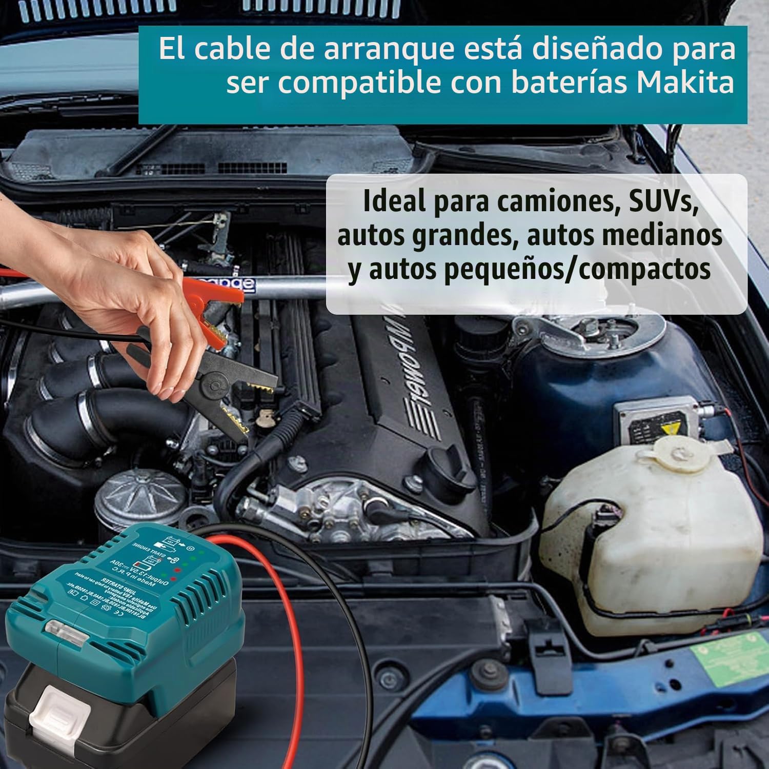 Adaptador de arranque para batería Makita LXT 18V | Cables de arran...