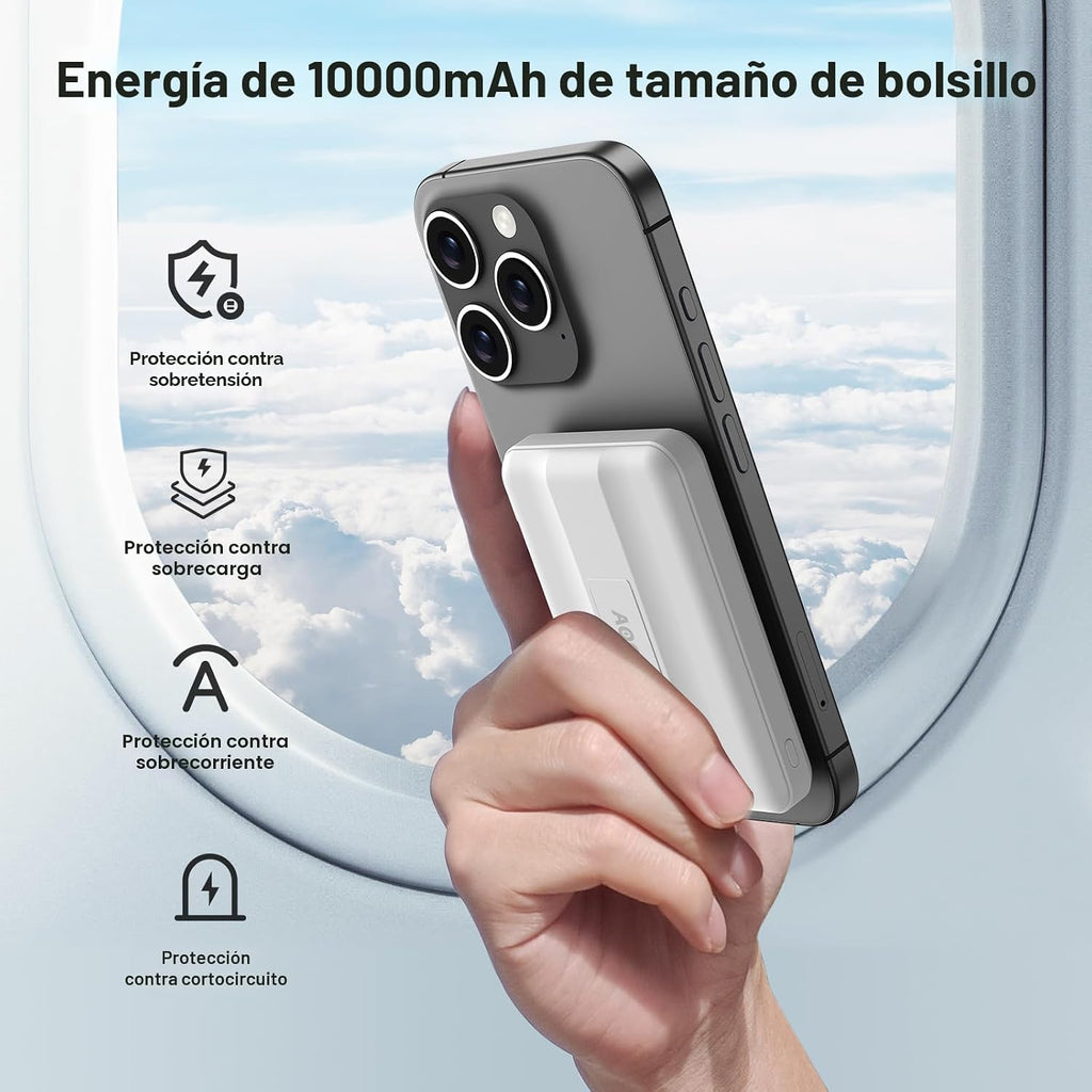 AOGUERBE Cargador portátil MagSafe, banco de energía magnético de 1...