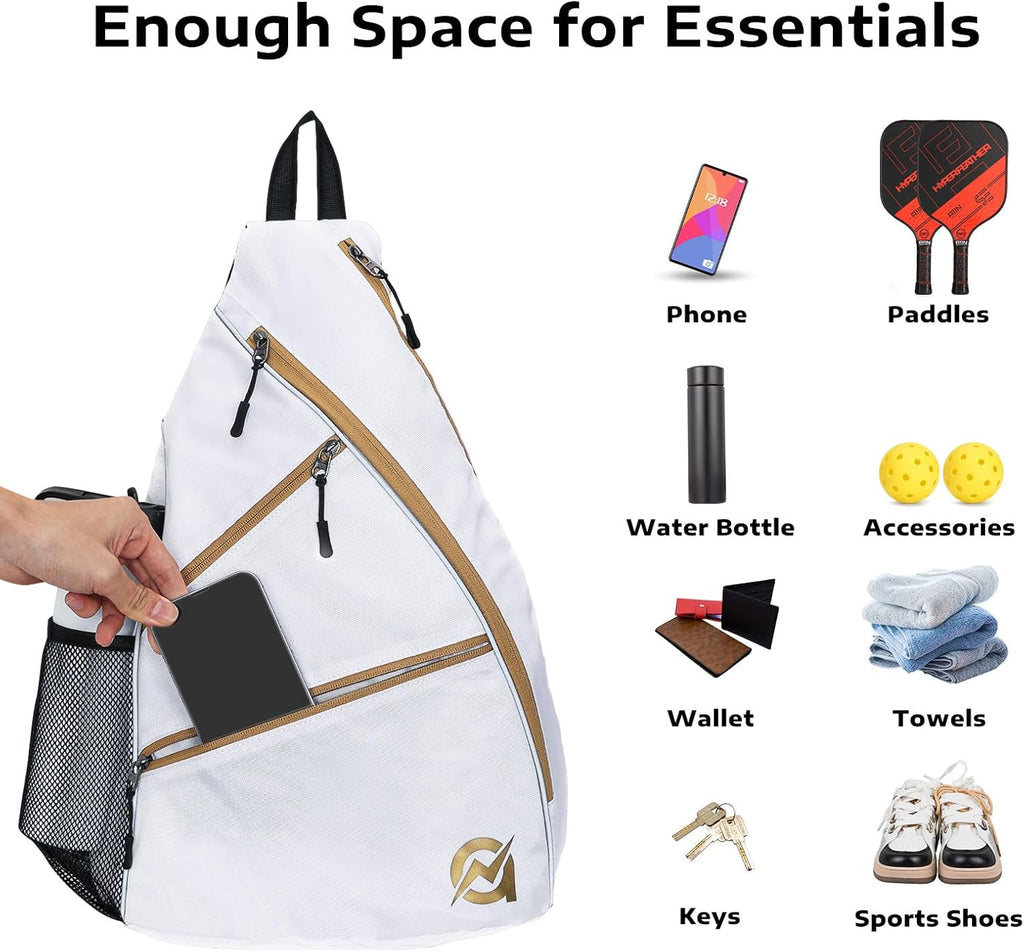 A11N SPORTS Bolsa de Pickleball, Bandolera Reversible con Correa Cr...