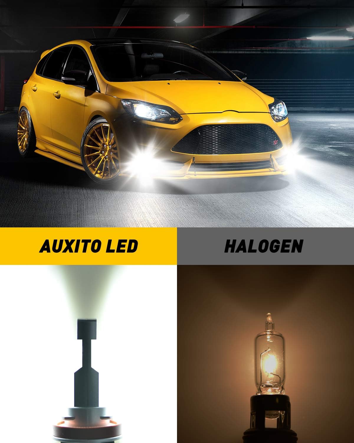 AUXITO Bombilla LED antiniebla H11 H8 sin ventilador, 40 W 6000 lm...