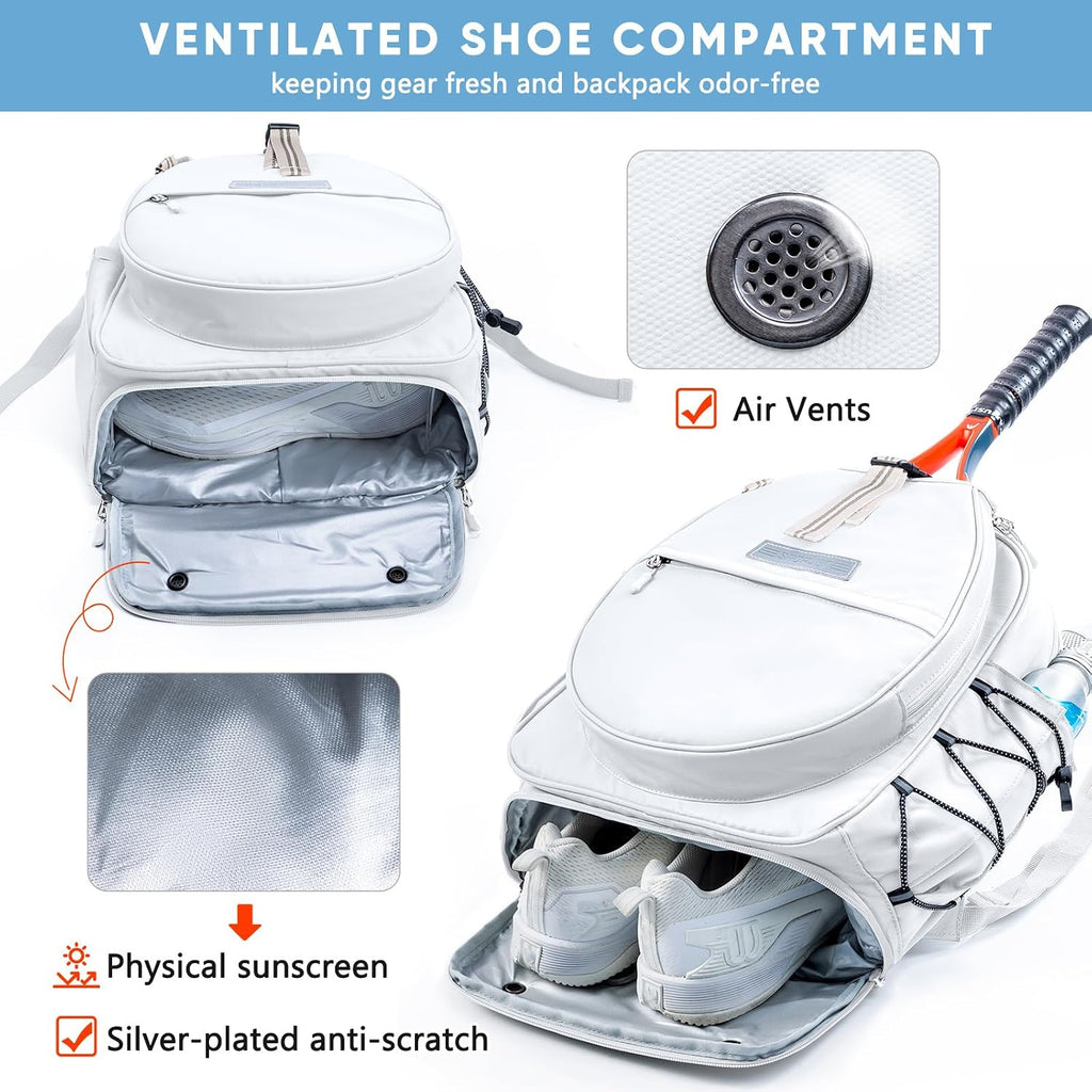 SPORJET Mochila de Tenis con Soporte para 2 Raquetas, Bolsa de Raqu...