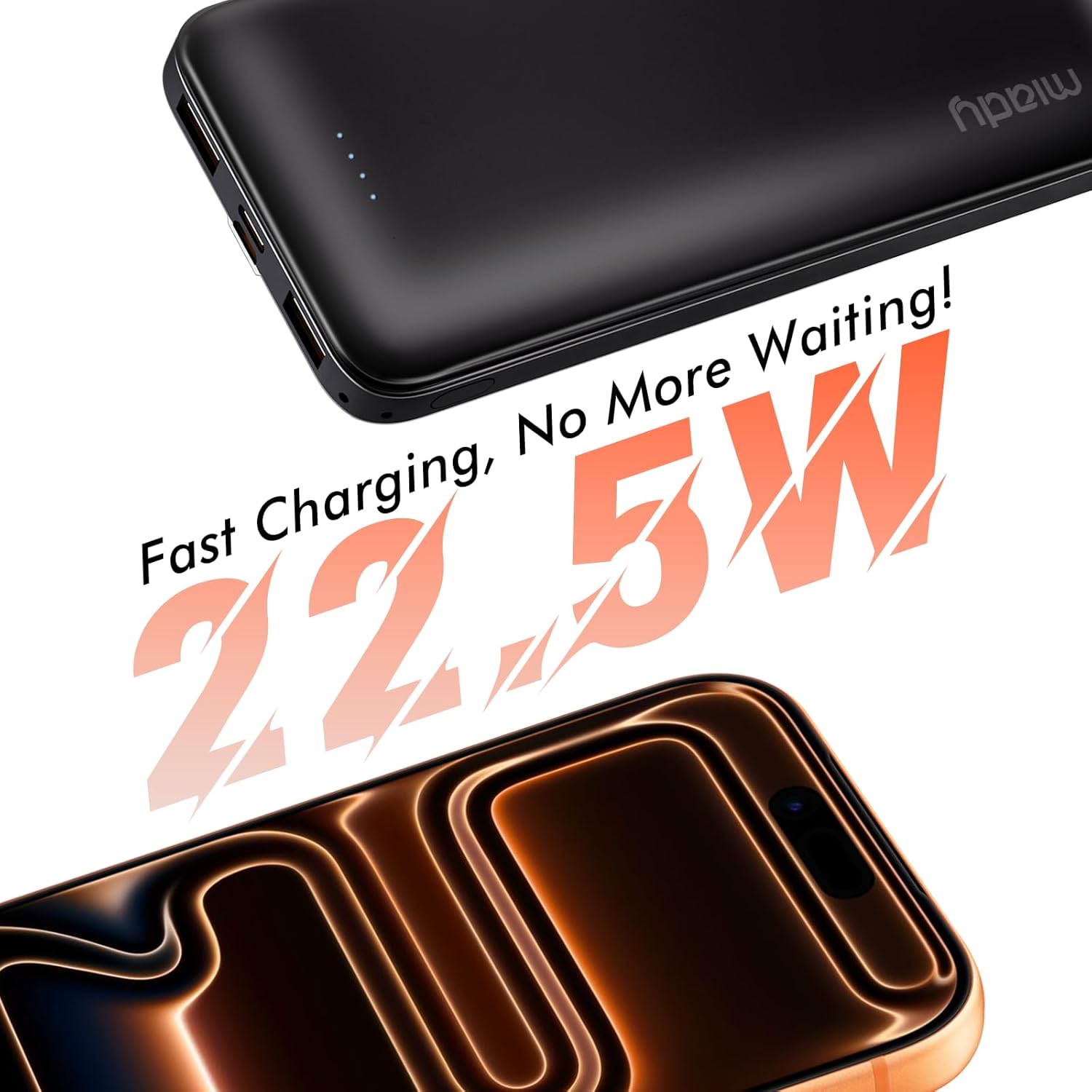 Miady Paquete de 2 cargadores portátiles de 10000 mAh, cargador de...
