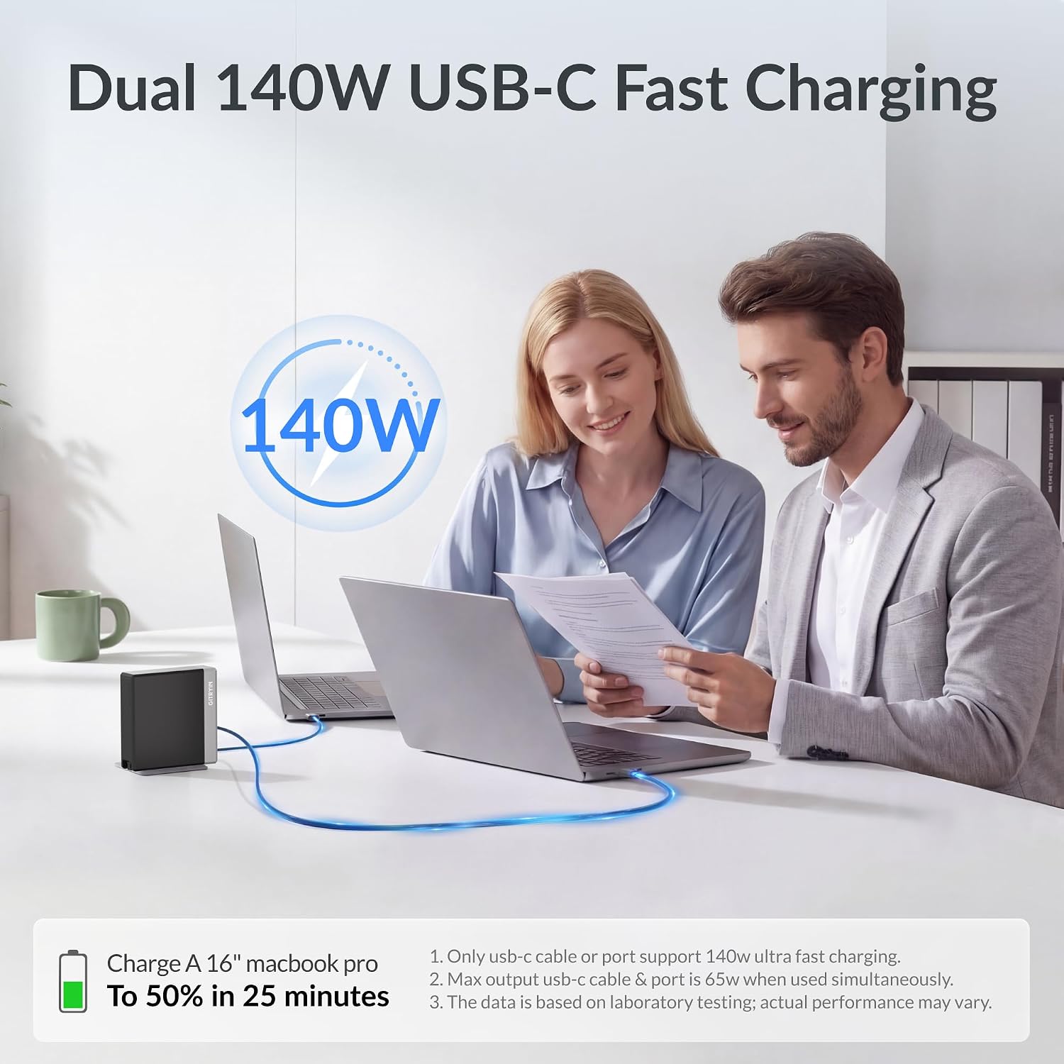 Gitryin Bloque de cargador retráctil de 140 W para MacBook múltiple...
