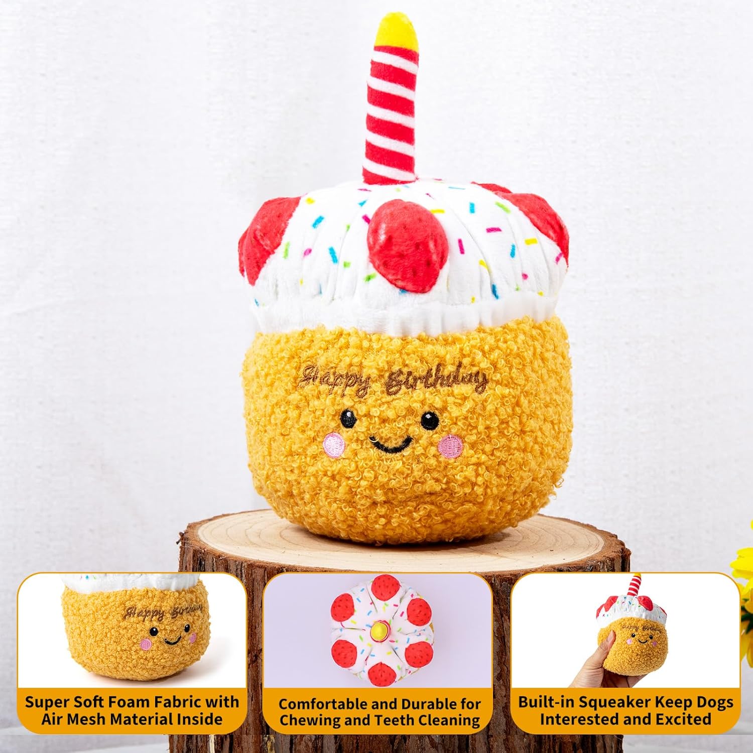 DODODOLA Juguetes de peluche duraderos para perros con papel arruga...