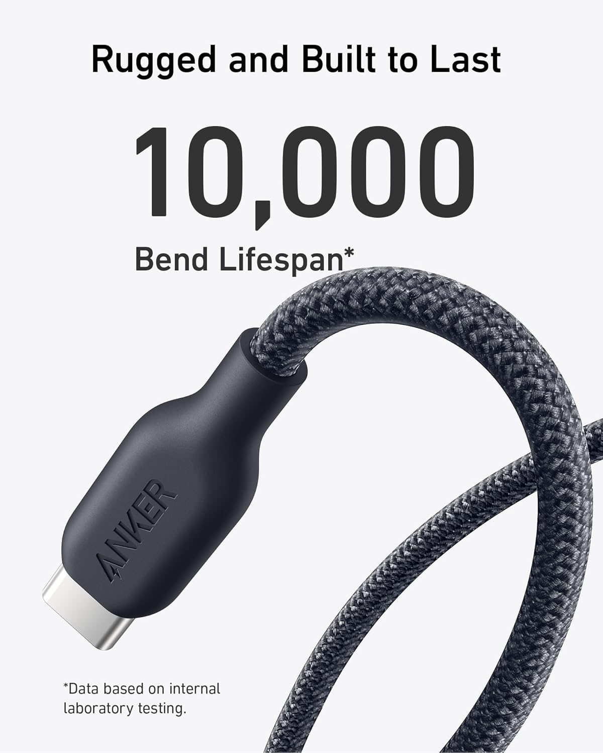 Anker Cable USB C, cable de carga rápida tipo C bio-trenzado de 240...