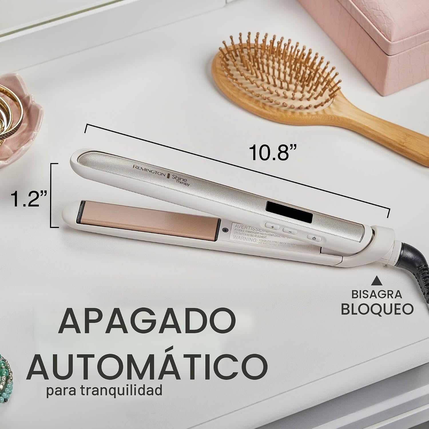 Remington Shine Therapy - Plancha alisadora de pelo de 1 pulgada, p...