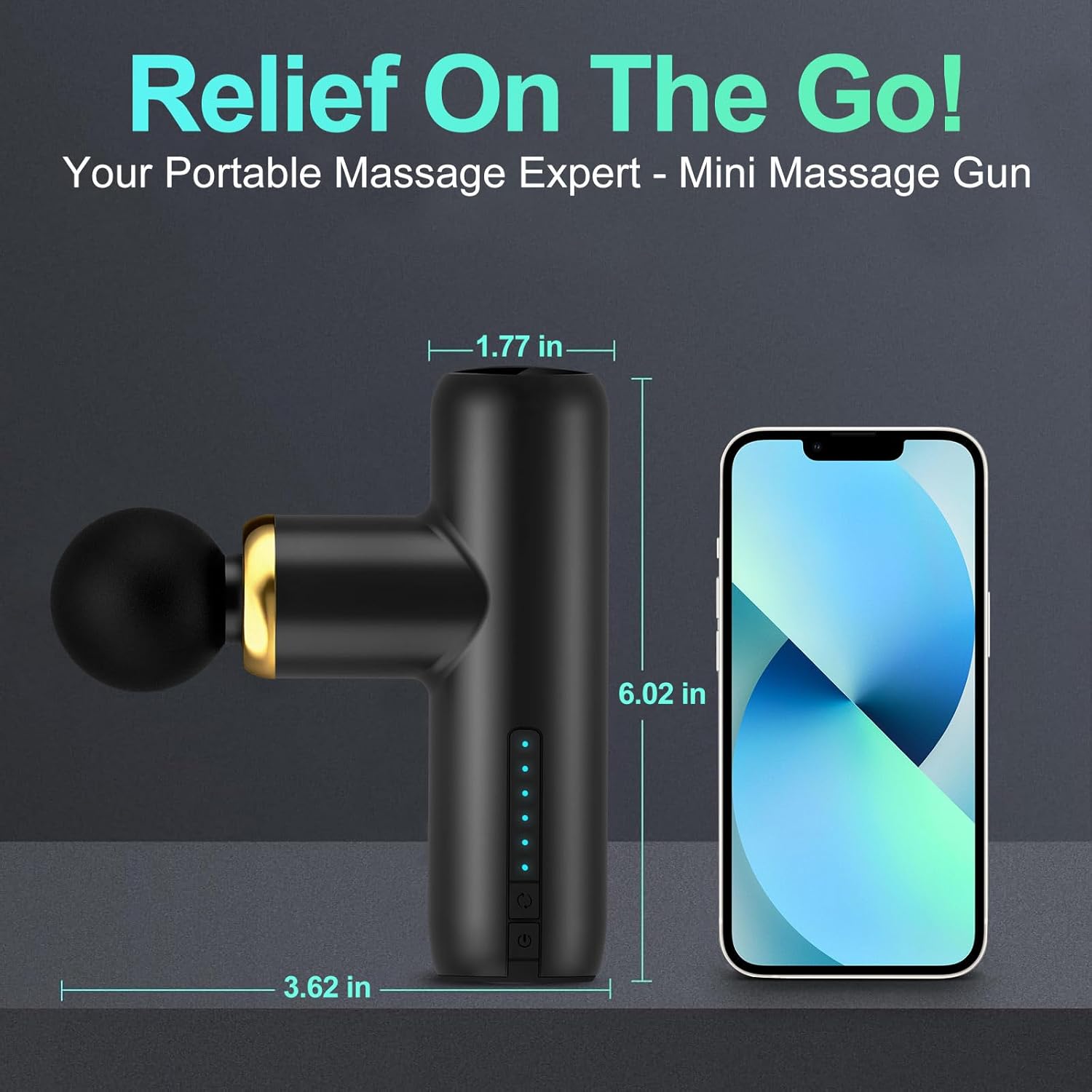 solfree Mini pistola de masaje de bolsillo para tejido profundo, si...