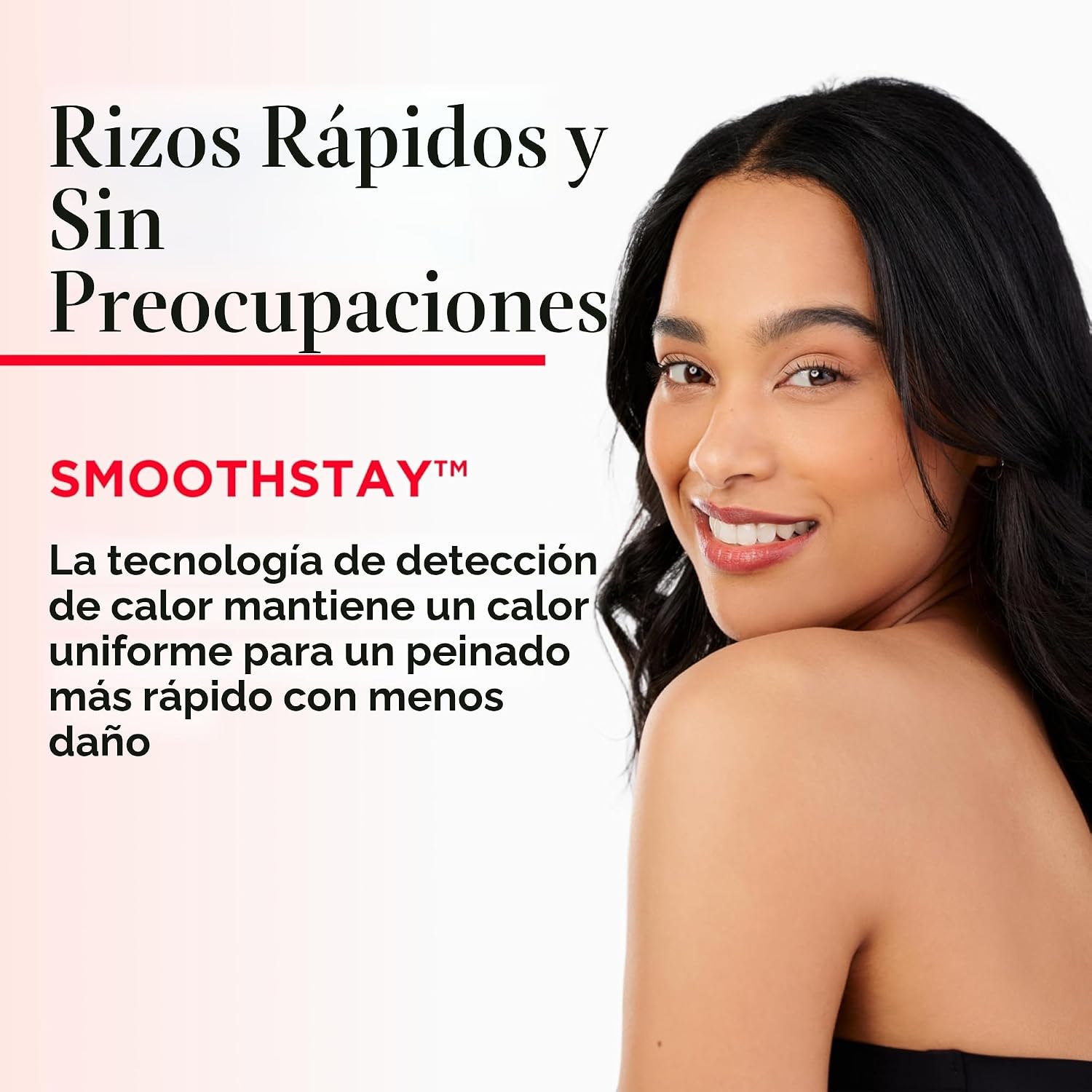 REVLON SmoothStay - Rizador de pelo con infusión de aceite de coco,...