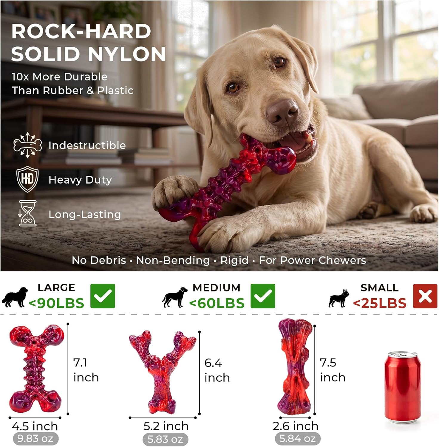 Kseroo - Juguetes indestructibles para perros que mastican agresiva...