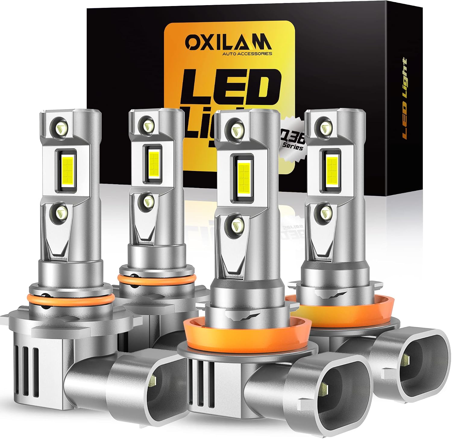 OXILAM Combo de bombillas H11 9005, 70000lm 900% más brillante 6500...