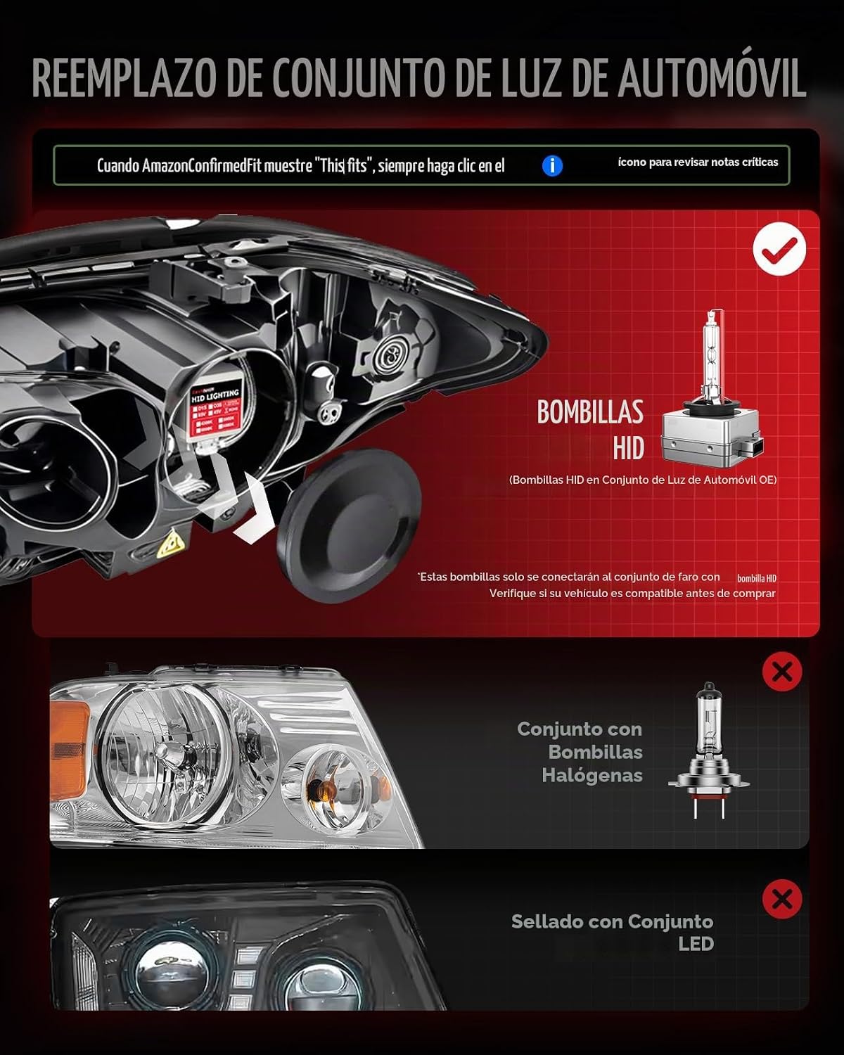 Torchbeam D3S HID - Bombillas para faros delanteros de xenón 8000K,...