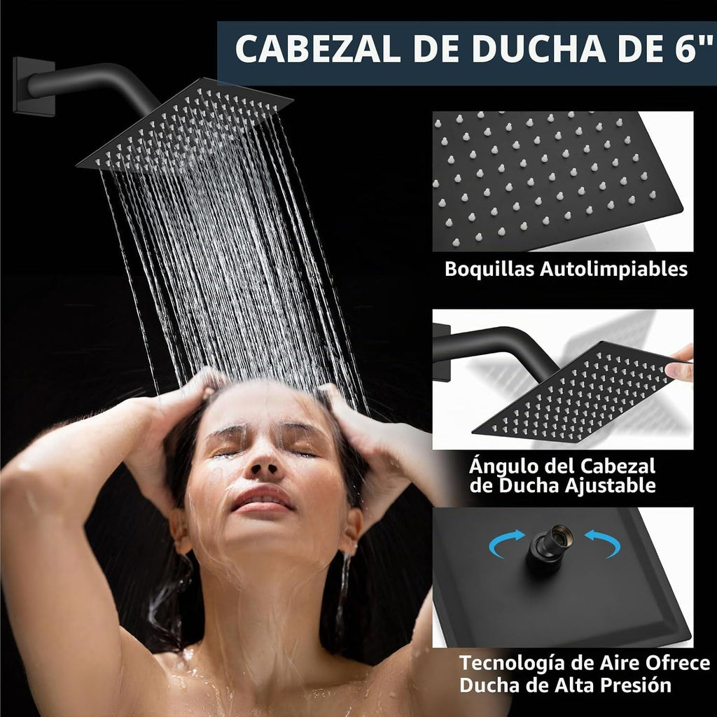 Aolemi - Juego de grifo de ducha de techo con doble cabezal de 12 y...