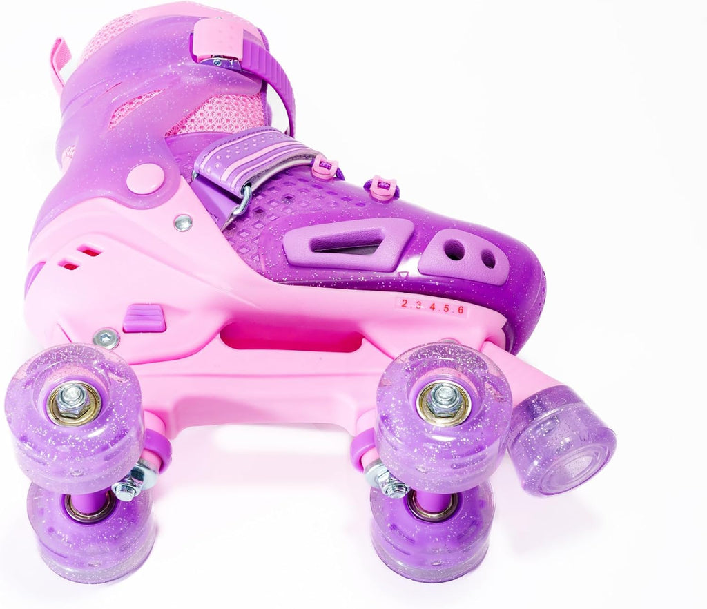 LKD Patines de ruedas para niños y niñas, 4 tamaños, ajustables, co...