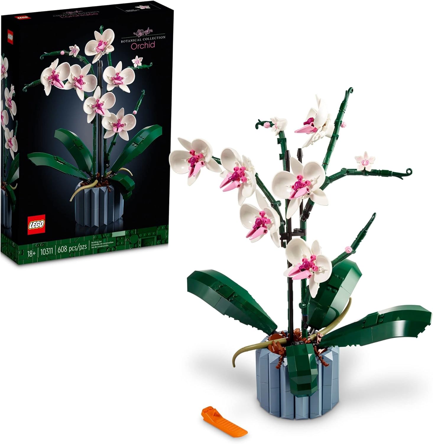 LEGO Botanicals Orchid - Juego de construcción de flores artificial...