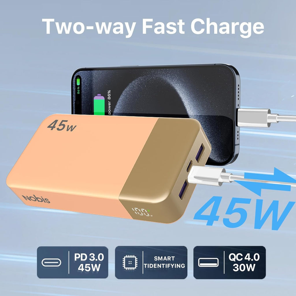 NOBIS Cargador portátil, banco de energía de 20000 mAh, banco de en...