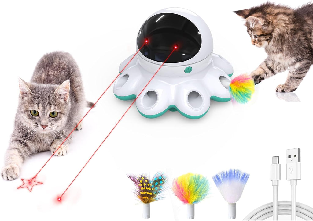 ORSDA Juguete Láser para Gatos, 2 en 1 Interactivo Automático Activ...