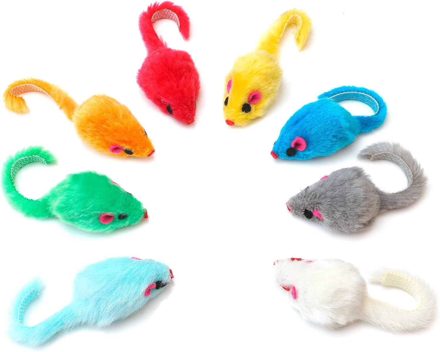 CHIWAVA 60 piezas de 4.1 pulgadas de juguete de gato peludo ratones...