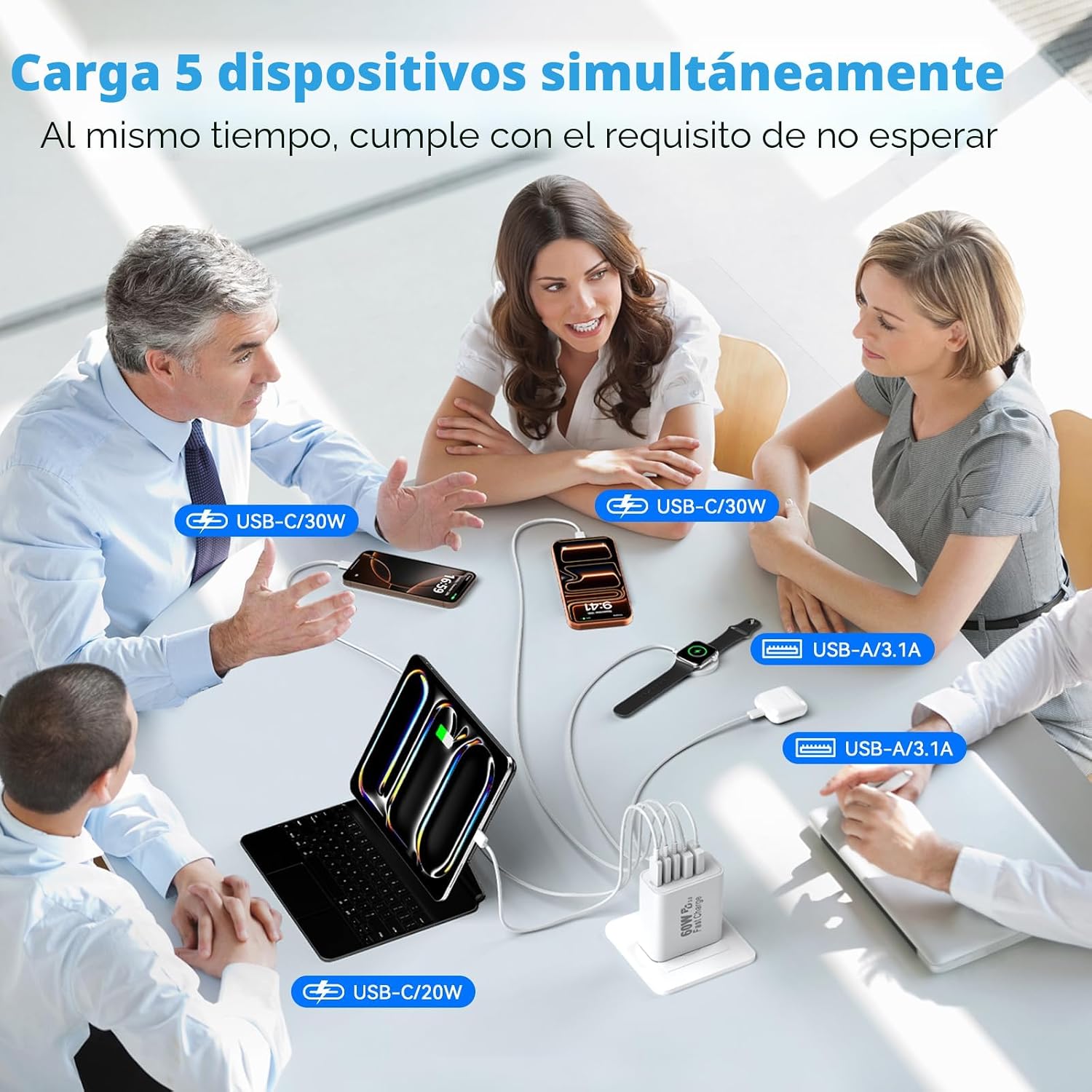 Bloques de Carga USB C, Bloque Cargador de Pared Rápido USBC de 60W...